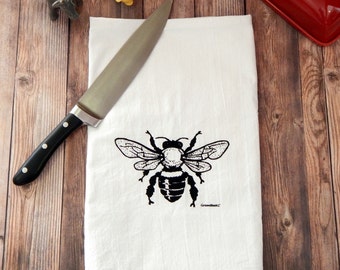 Honey Bee Flour Sack Tea Towel