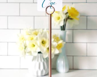 Rose Gold Table Number Holder - Rose Gold Menu Holder - Rose Gold Table Stand - Rose Gold Wedding Stand - Rose Gold Wedding