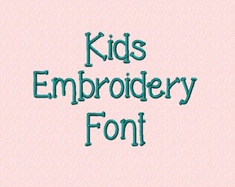 1 Inch - Kids Embroidery Font - INSTANT DOWNLOAD - Capitals Lowercase Numbers
