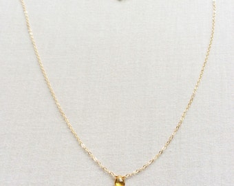 Citrine Necklace, November Birthstone Necklace, Citrine Jewelry, Citrine, November Birthstone, 14k Citrine Necklace, Citrine Choker, BN11
