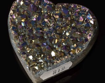 Titanium Aura Quartz Crystal Heart 3.9 oz. A-819