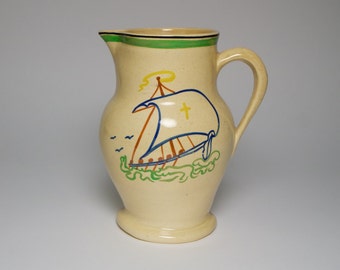Vintage 1920-30s Ashtead Pottery Art Deco Viking ship jug