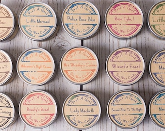 Fandom Candles ~ Pick any 4 ~ Candles Inspired by TV, Film, Book, Magic and More ~ 4oz Soy Candles