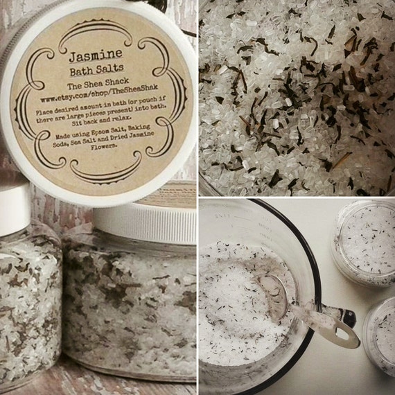 Jasmine Bath Salts Vegan Epsom Salt Baking Soda Sea Salt
