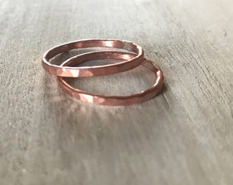 Hammered Copper Ring // Ready to Ship // Sizes 5, 8.5 & 9.5