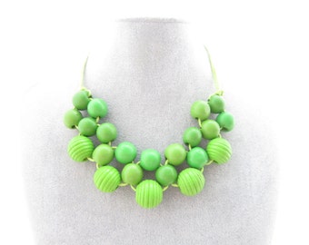 New Green Statement Necklace, Chunky Bubble Beaded Fashion Jewelry,bridesmaid Necklace,Wedding gift,choker necklace,holiday necklace,charm