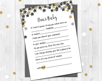 Twinkle Twinkle Little Star Dear Baby Shower Game, Shower games, Dear baby game, Wishes for baby, baby wishes, shower game dear baby