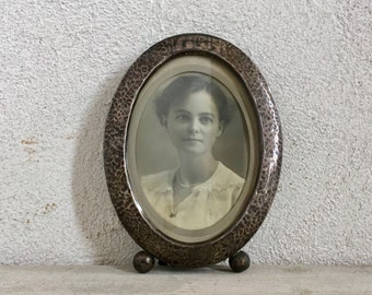 Antique Sterling Silver Picture Frame, Oval Photo Frame, Victorian