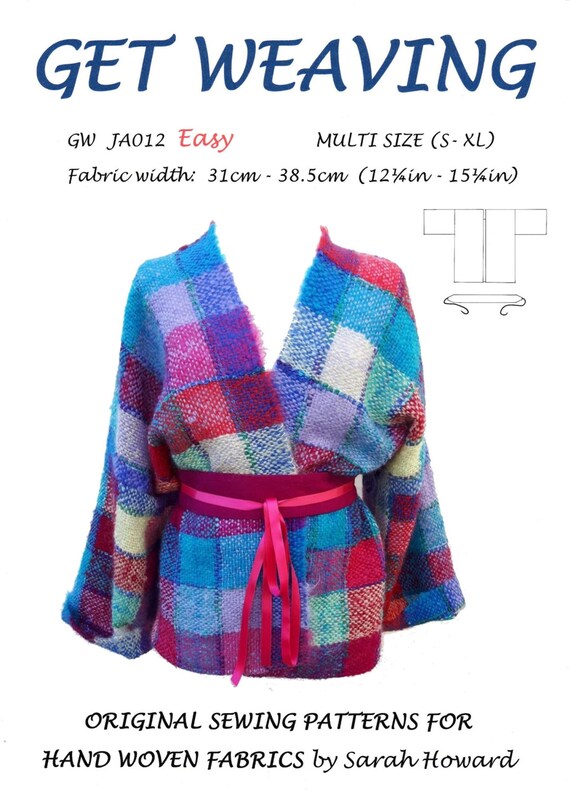 GW JA012 sewing pattern SXL for narrow hand woven fabric.