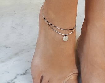 Ankle bracelet boho, ankle bracelet silver, boho anklet, anklet set, anklet bracelet, bohemian anklet, summer jewelry, ankle jewelry
