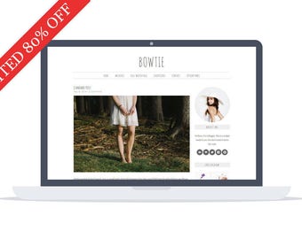 80% OFF - Bowtie Wordpress Theme - Custom Theme - Premade Blog Template - Minimalist Theme - Self Hosted Theme - Instant Download