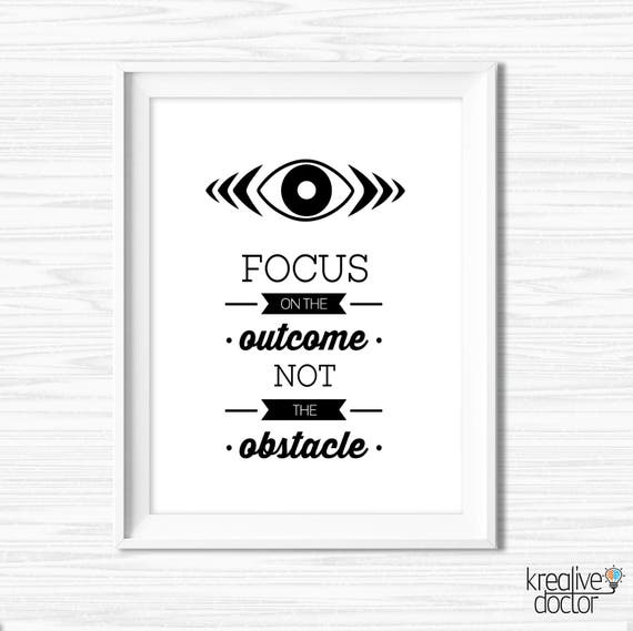 success quotes stay focused printable office wall art black