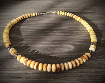 necklace white baltic amber butterscotch egg yolk sterling silver beads