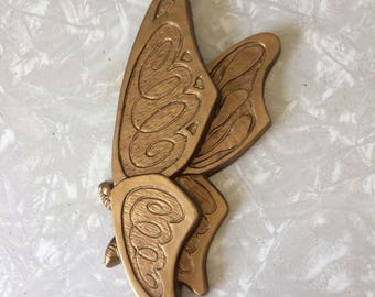 Universal Statuary Gold Butterfly Wall Hanging - 1970s - 70s