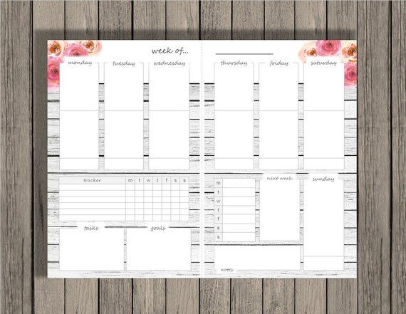 Items Similar To Weekly Planner Printable Weekly Calendar