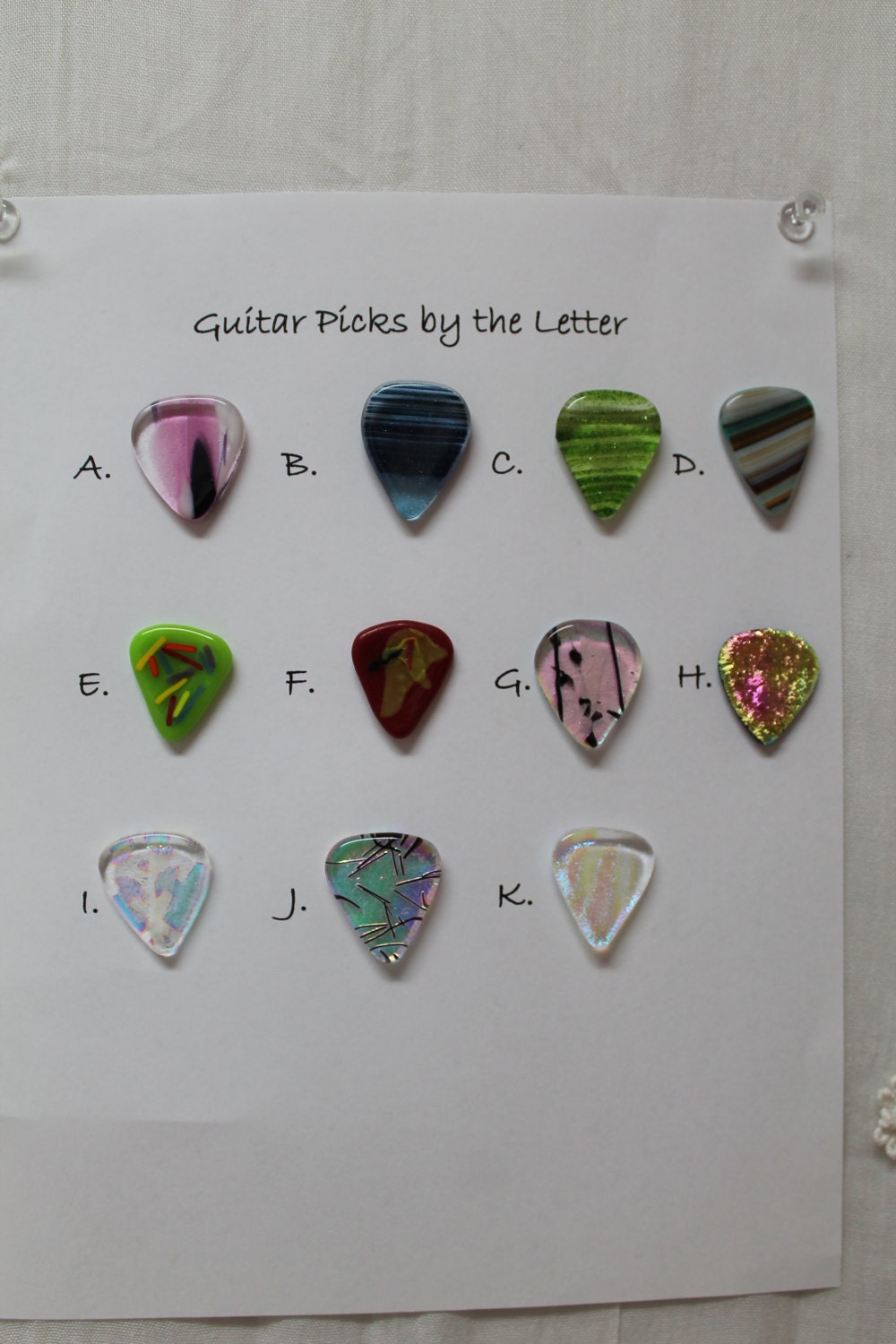 Fused Glass Guitar Picks
