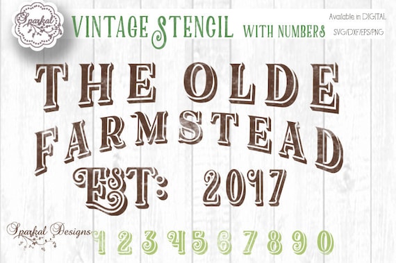 Download Vintage Farmhouse Established Sign Stencil Quotes Digital