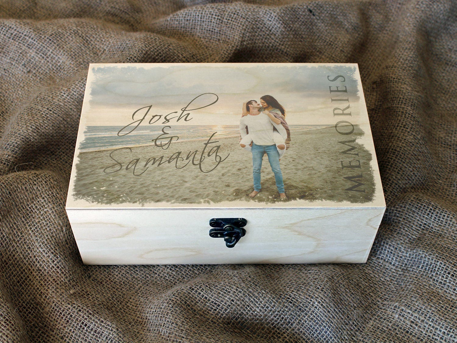 Customized photo wooden box Memory box Personalised custom