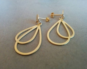 Gold Stud Earrings, Gold Earrings, Stud Earrings, Gold Post Earrings, Dangle Earrings, Earrings, gold studs, Gift For Her, Wedding Gift