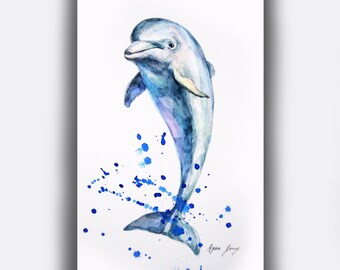 Dolphin art | Etsy