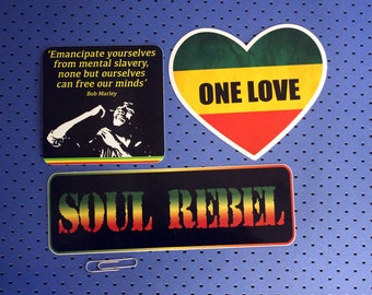 Bob Marley Rasta Bumper Sticker Set