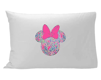 Lilly Pulitzer inspired Minnie Mouse Pillow Case / Lilly Pulitzer Pillowcase / Disney Pillowcase / Disney bedding / Lilly Pulitzer bedding