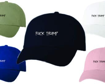 Dad Hat Baseball Cap Embroidered Trump "Fuck Trump"
