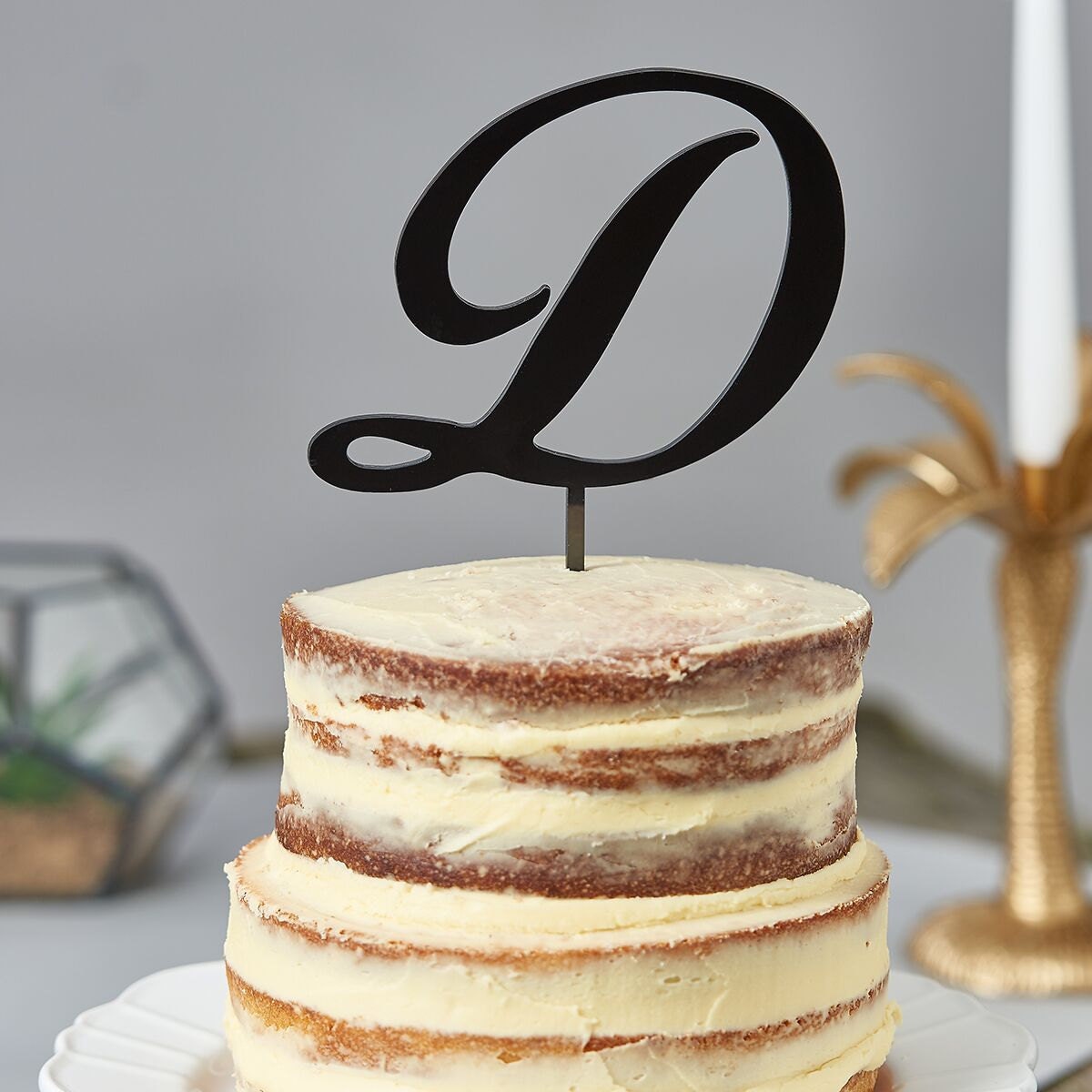 Medium Script Initial Letter Cake Topper-birthday cake decoration-personalised cake topper for birthday cake-initial letter for cake