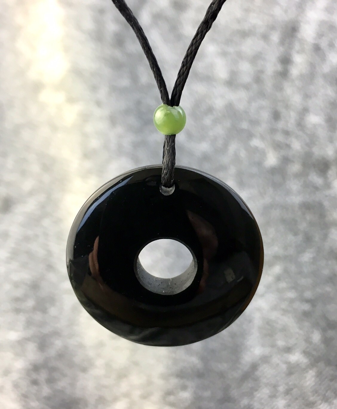 Australian Black Nephrite Jade Pendant with Abalone Black