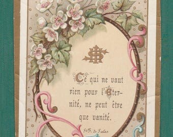 Antique French HOLY Card, Dated 1895, religious