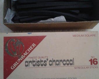 20 pcs Vintage Grumbacher Artist Stick Charcoal w/bonus pencils
