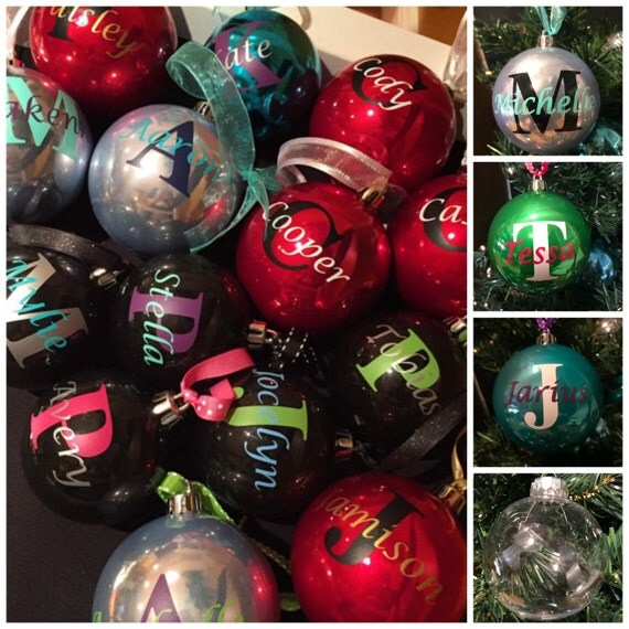 Personalized Monogram Christmas Ornament Ball Name and