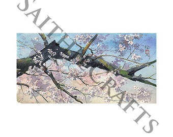 Cherry Blossoms Above You - A4 Japanese Watercolour Print - Original by Yuko Sekiguchi A07