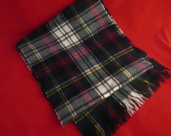 A 100% Pure Lambswool Plaid Scarf & Made in Scotland for Trader Vic's. "Glentana"