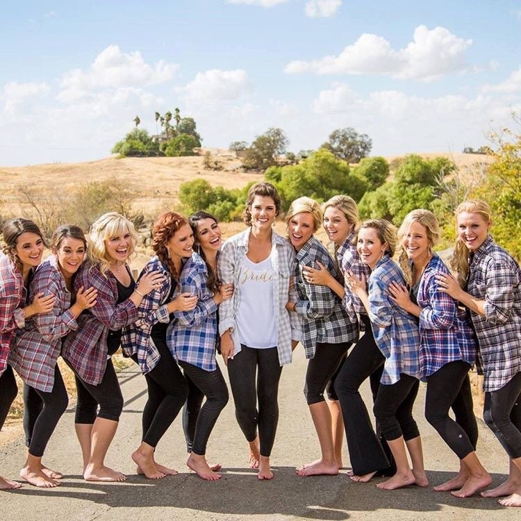Bridesmaids Worn In Vintage Flannel Rustic Wedding Bridal Party Gift All Sizes Custom Distressed Bridesmaids Worn In Vintage Flannel Rustic Wedding Bridal Party Gift All Sizes Custom Distressed