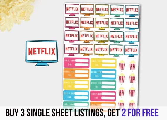 Netflix Stickers Netflix Planner Stickers TV Screens TV