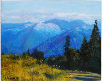 Original oil painting oil painting painting for sale original painting fine art mountain decor oil on canvas handmade art landscape blue