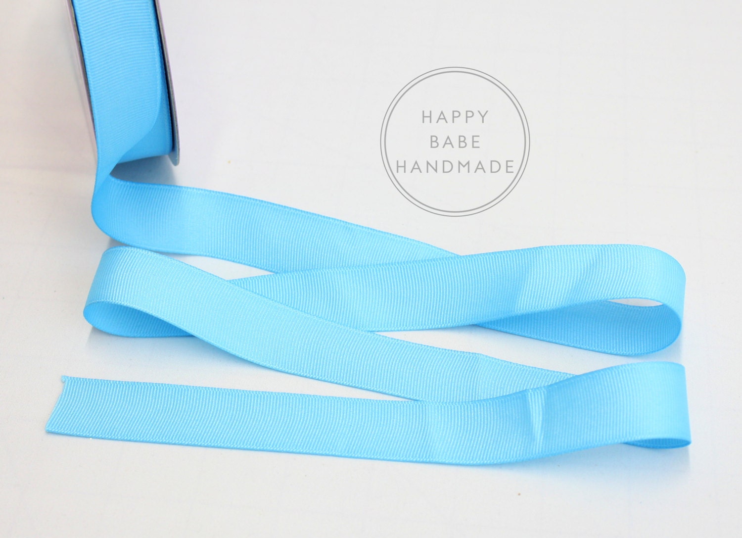 Sky Blue Ribbon, 7/8th Inch, Blue Grosgrain Ribbon, 3/5/10 Yards