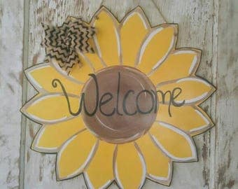 Sunflower Door Hanger, Spring Door Hanger, Summer Door Hanger, Welcome Door Hanger, Flower Door Hanger, Spring Decor, Summer Decor, Flower