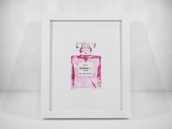 Chanel Pink Perfume // Chanel n.5 Printable Art // Chanel Art
