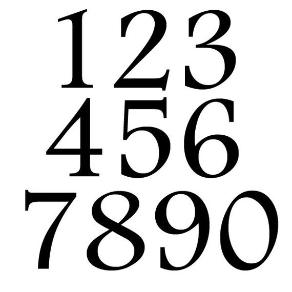 Number Stickers. Large Number Decals. Number Wall Decals.