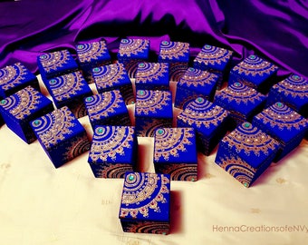 New! Set of 25 Bollywood Glam Wooden Favor Boxes! Customization Options Available for Event Color Co-ordination!