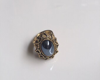 Vintage Black Stone Ring // Gift for Her