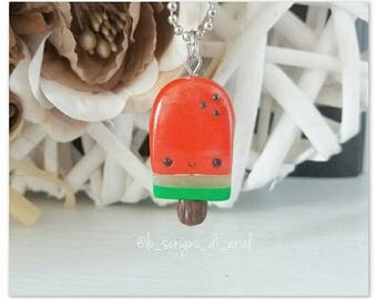 Kawaii watermelon popsicle charm - summer style - fresh fruit cute miniature