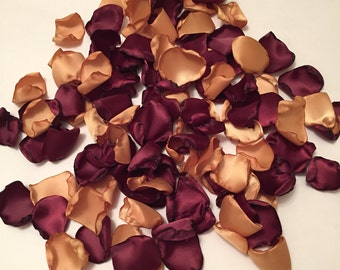 Burgundy Rose Petals/Gold Rose Petals/Burgundy Wedding Decor/Gold Wedding Decor/Throw Petals/Aisle Petals/Rose Petals/Autumn Wedding