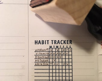 Habit Tracker-- Bullet Journal Stamp-- Free Shipping