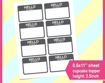 Name tag template | Etsy