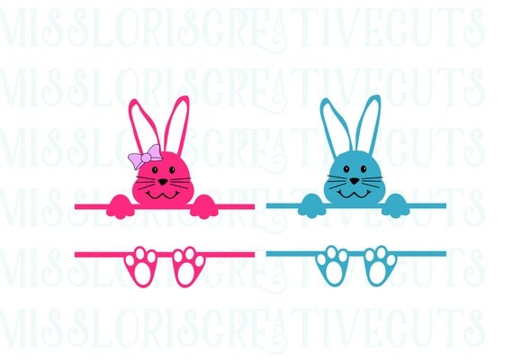 Download bunny split letter template SVG cut file t-shirtsscrapbook
