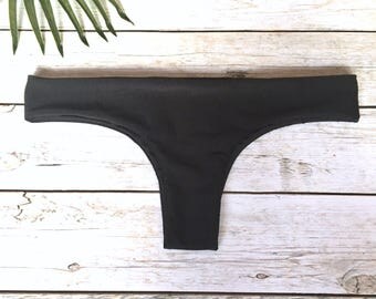 Thong Bikini Seamless Bottom / Scrunch Thong Swimwear Brazilian Bikini / Ruched Bottom Bikini / Cheeky Bikini