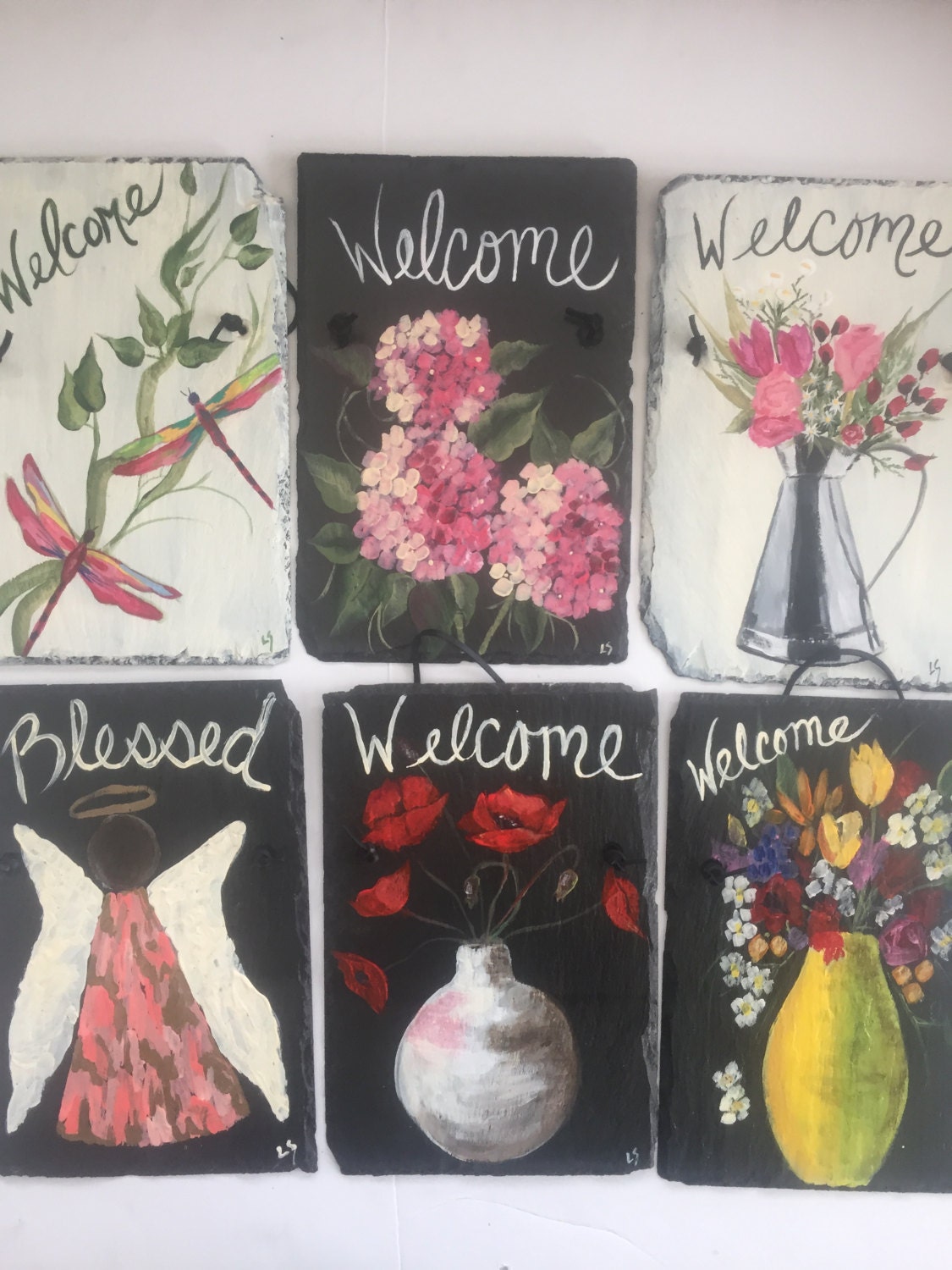 slate welcome signs, 12 x 8 painted slate, garden signs, welcome slate welcome signs, 12 x 8 painted slate, garden signs, welcome